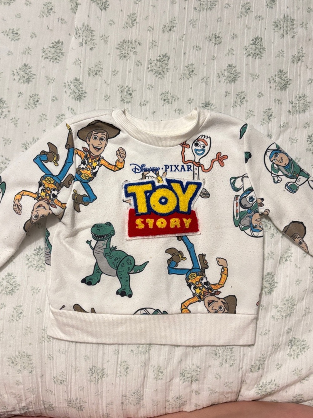 Disney Toy Story White Sweatshirt with Colorful Character Prints